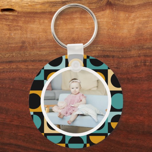 Persoonlijke foto en patroon sleutelhanger (Voorkant)