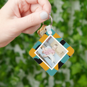 Persoonlijke foto en patroon sleutelhanger