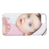 Persoonlijke foto en roze tekst Case-Mate iPhone case (Achterkant (Horizontaal))