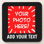 Persoonlijke foto en tekst bier onderzetter (Voorkant)