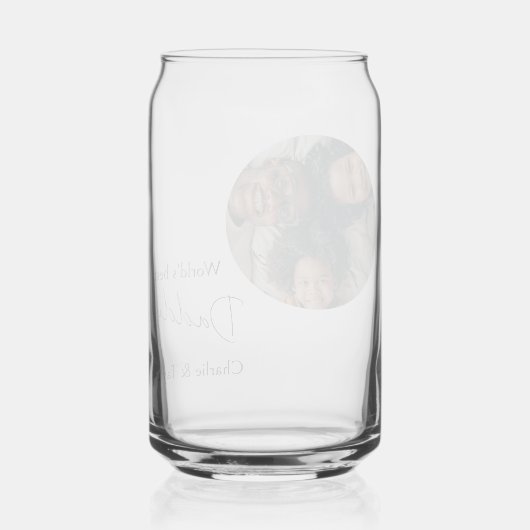 Persoonlijke foto en tekst blikvorm glas (Achterkant)