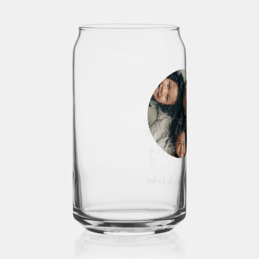 Persoonlijke foto en tekst blikvorm glas (Rechts)