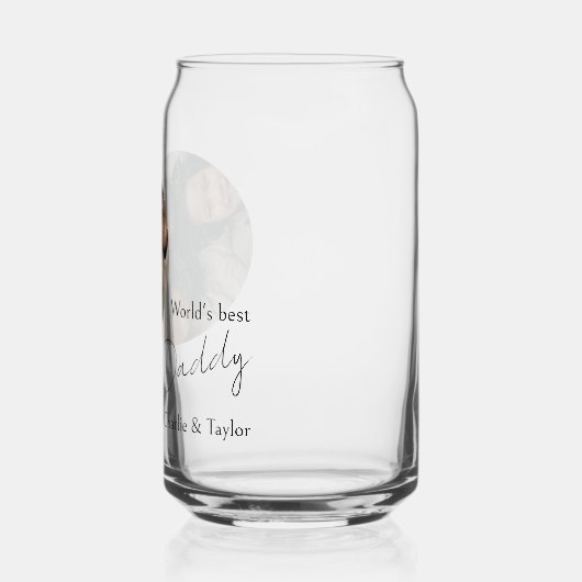 Persoonlijke foto en tekst blikvorm glas (Links)