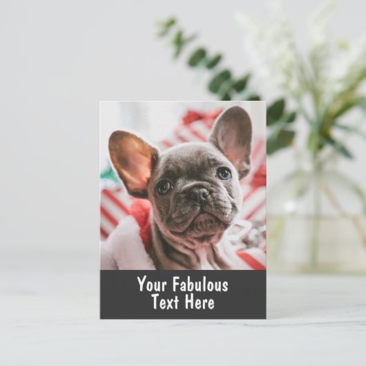 Persoonlijke foto en tekst briefkaart (Staand voorkant)