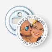 Persoonlijke foto en tekst button flesopener (Voorkant)