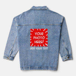 Persoonlijke foto en tekst denim jacket