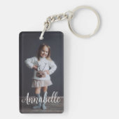 Persoonlijke foto en tekst dubbelzijdig geplaatst sleutelhanger (achterkant)