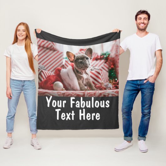 Persoonlijke foto en tekst fleece deken (In situ)