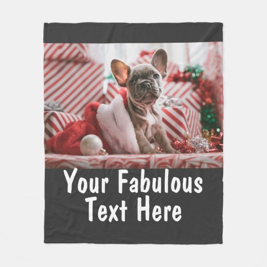 Persoonlijke foto en tekst fleece deken (Voorkant)
