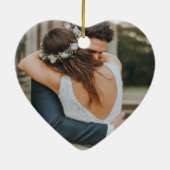 Persoonlijke Foto en Tekst Getrouwd Ornament (Achterkant)