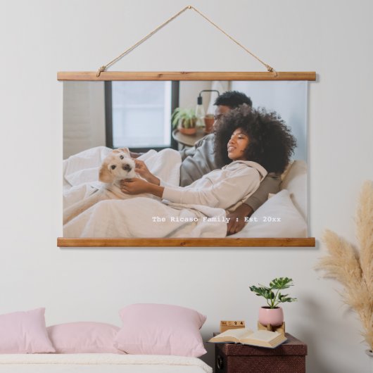 Persoonlijke foto en tekst hangend wandkleed (Slaapkamer)