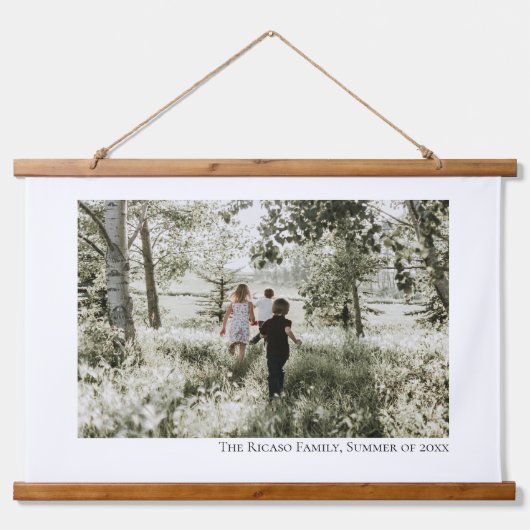 Persoonlijke foto en tekst hangend wandkleed (Voorkant)