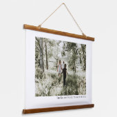 Persoonlijke foto en tekst hangend wandkleed (Gebogen)