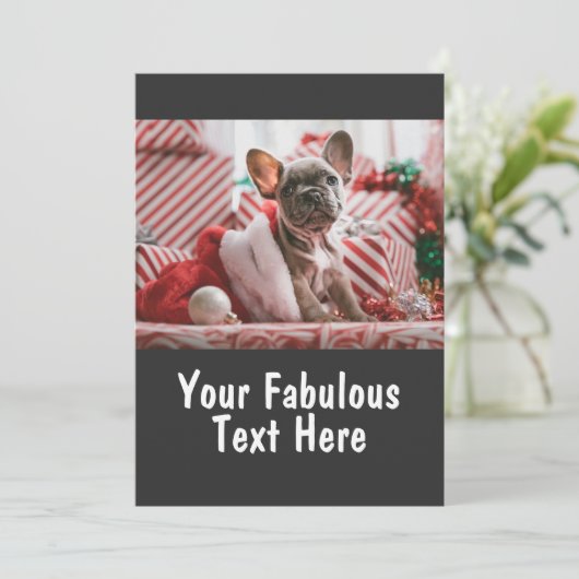 Persoonlijke foto en tekst kaart (Staand voorkant)