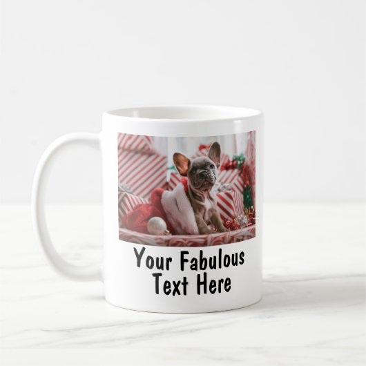 Persoonlijke foto en tekst koffiemok (Links)