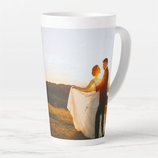 Persoonlijke foto en tekst latte mok (Rechterhoek)