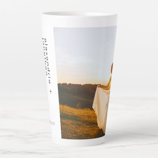 Persoonlijke foto en tekst latte mok (Voorkant)