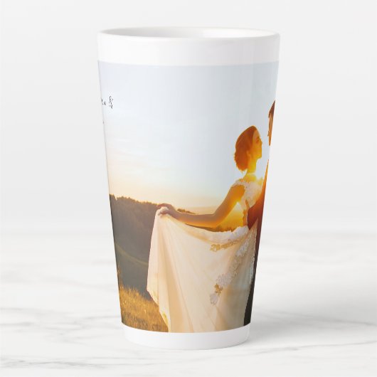 Persoonlijke foto en tekst latte mok (Voorkant)