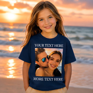Persoonlijke foto en tekst Navy Blue T-shirt