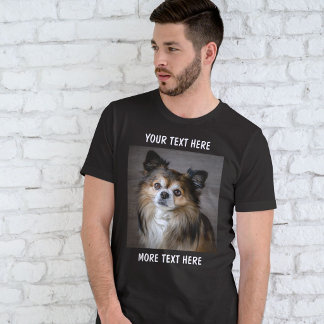 Persoonlijke foto en tekst of naam t-shirt