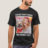 Persoonlijke foto en tekst of naam vet San Serif T-shirt (Voorkant)