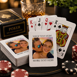 Persoonlijke foto en tekst pokerkaarten