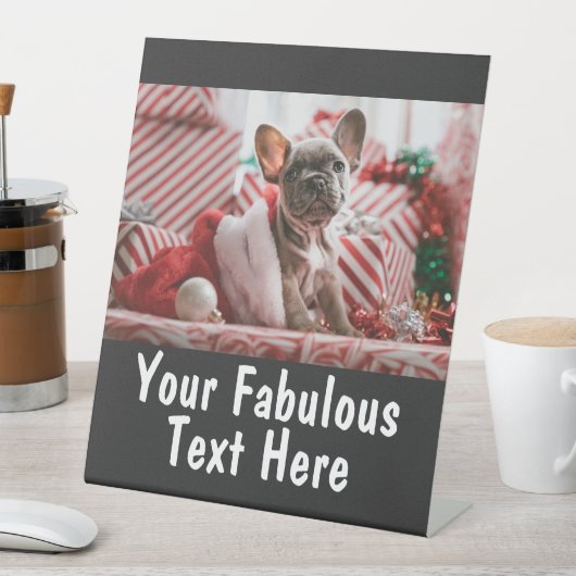 Persoonlijke foto en tekst reclamebord met voetstuk (Insitu)