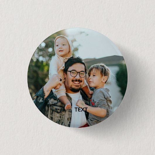 Persoonlijke foto en tekst ronde button 3,2 cm (Voorkant)