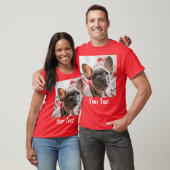 Persoonlijke foto en tekst rood t-shirt (Unisex)