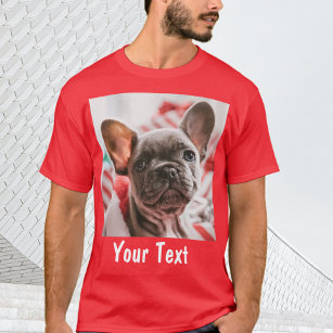Persoonlijke foto en tekst rood t-shirt