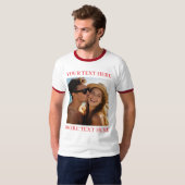 Persoonlijke foto en tekst rood t-shirt (Voorkant volledig)