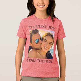 Persoonlijke foto en tekst rood Tri-Blend shirt