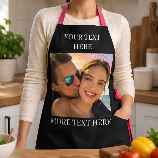 Persoonlijke foto en tekst schort