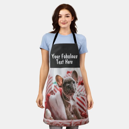 Persoonlijke foto en tekst schort (Gedragen)