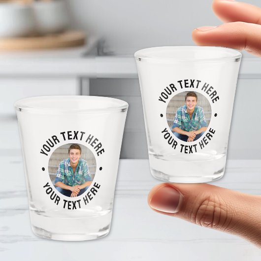 Persoonlijke foto en tekst shot glas