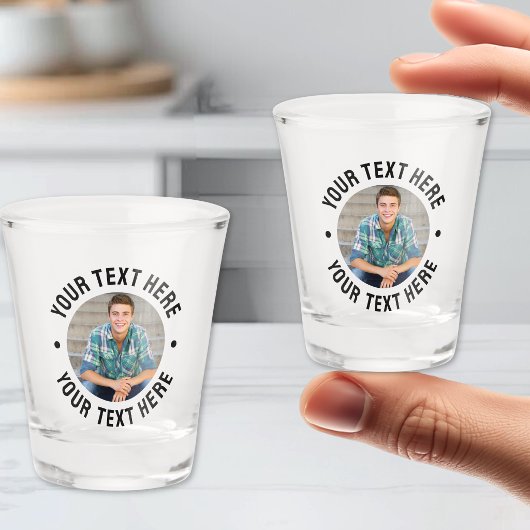 Persoonlijke foto en tekst shot glas