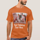 Persoonlijke foto en tekst Sinaasappel T-shirt<br><div class="desc">Persoonlijke foto en tekst Trendy Boho Oranje T-Shirt</div>