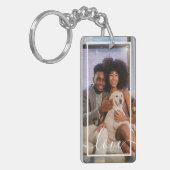 Persoonlijke foto en tekst sleutelhanger (Voorkant Links)