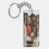 Persoonlijke foto en tekst sleutelhanger (Voorkant Links)