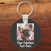 Persoonlijke foto en tekst sleutelhanger (Voorkant)
