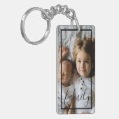 Persoonlijke foto en tekst sleutelhanger (Voorkant Links)