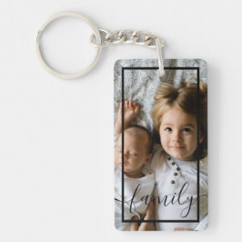 Persoonlijke foto en tekst sleutelhanger