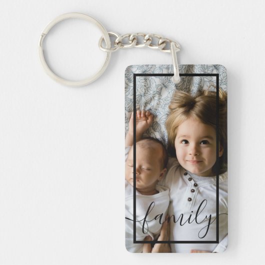 Persoonlijke foto en tekst sleutelhanger (Voorkant)