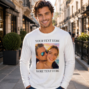 Persoonlijke foto en tekst t-shirt
