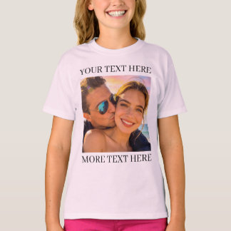 Persoonlijke foto en tekst t-shirt