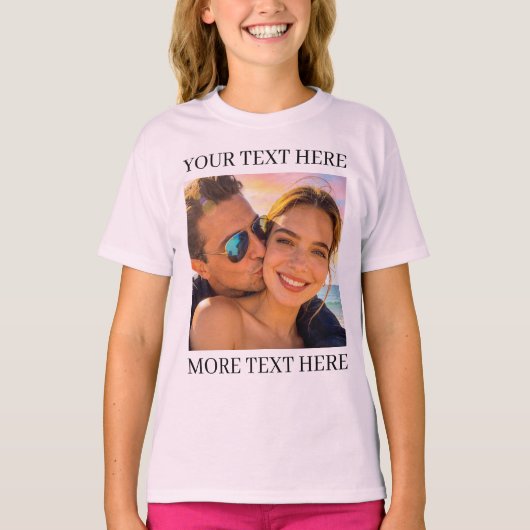 Persoonlijke foto en tekst t-shirt (Voorkant)