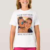 Persoonlijke foto en tekst t-shirt (Voorkant)