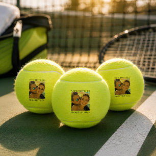 Persoonlijke foto en tekst tennisballen