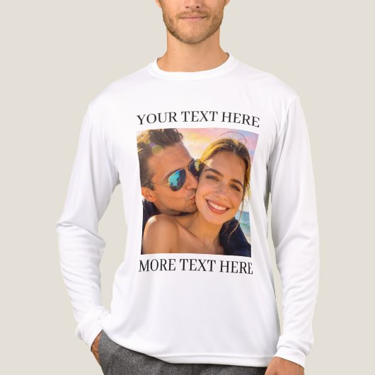 Persoonlijke foto en tekst Tri-Blend shirt (Voorkant volledig)