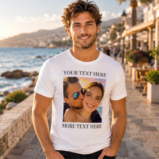 Persoonlijke foto en tekst Tri-Blend shirt